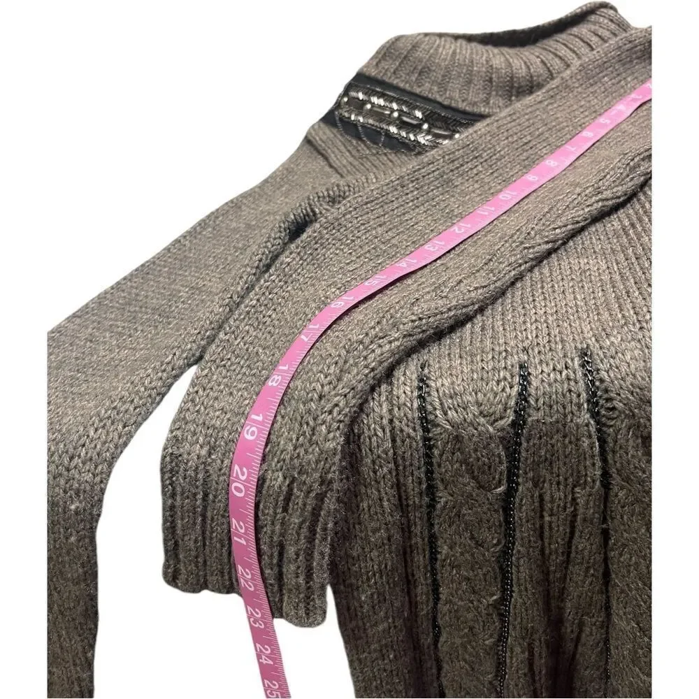 Forla Paris Cable Knit Turtleneck Sweater Dress